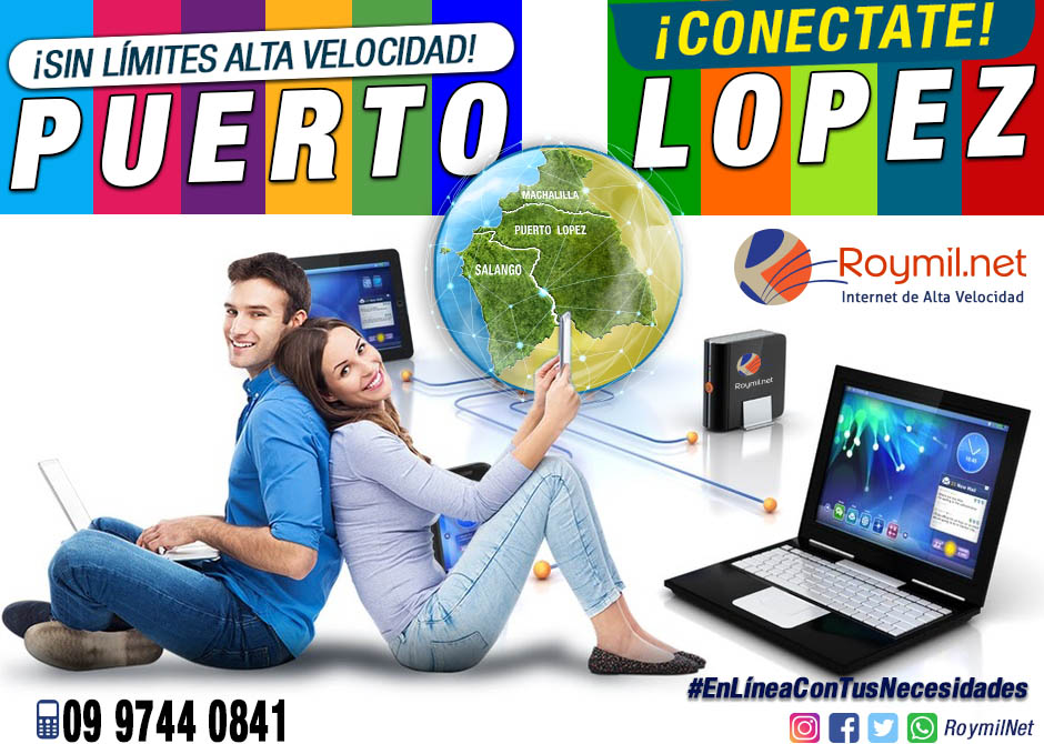 Internet Cobertura inhalambrica roymil net Puerto Lopez